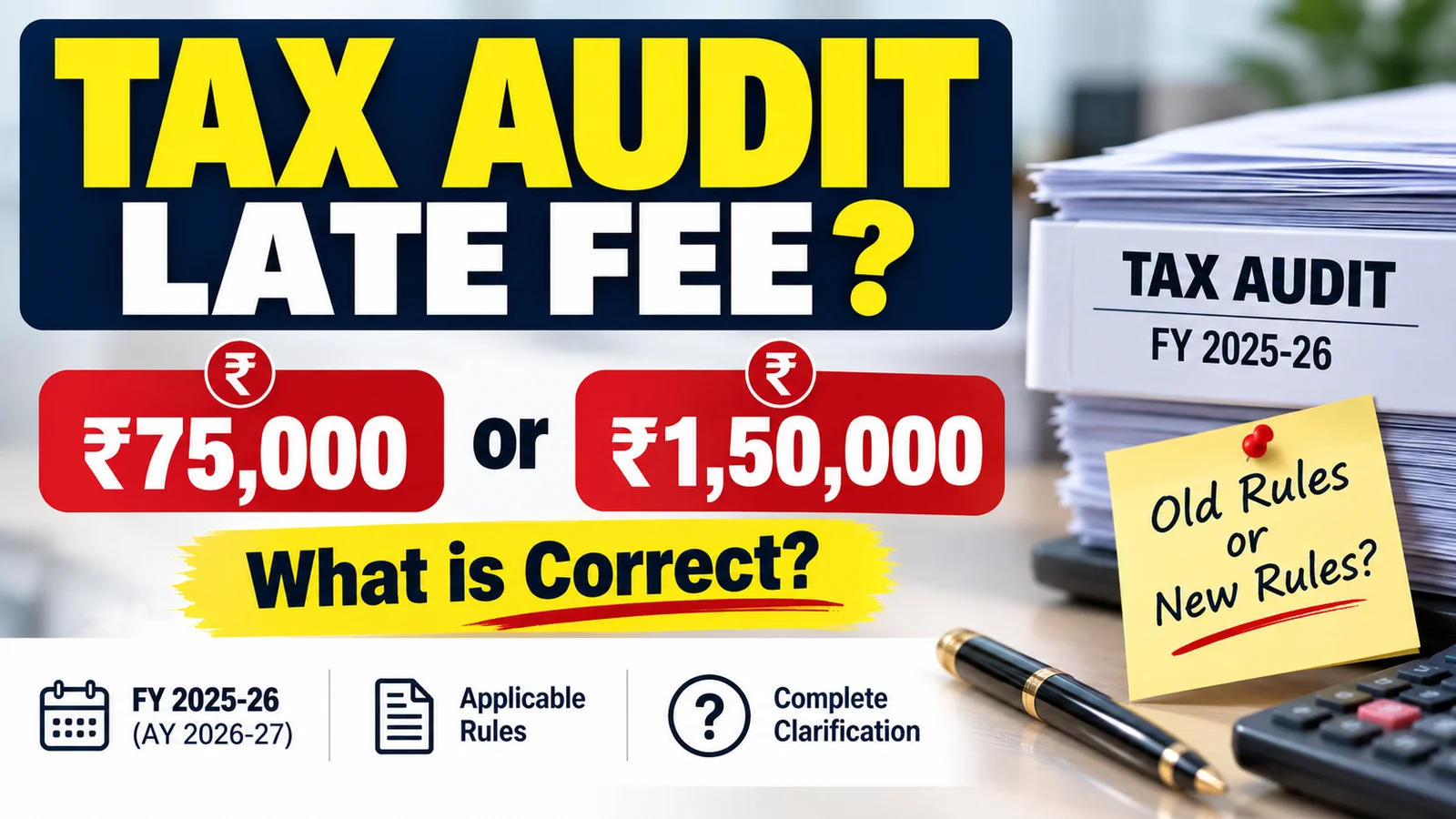 Tax Audit Late Fee FY 2025-26: ₹75,000 or ₹1,50,000?